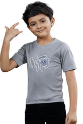 Kids Daily Wear Graphic Grey T-Shirt