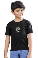 Kids Daily Wear Graphic Black T-Shirt