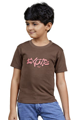 Kids Daily Wear Graphic Brown T-Shirt