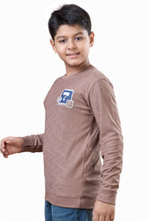 Camel Brown Minimal Graphic Boys Full Sleeves T-Shirt
