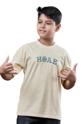 Butter Cream Graphic Half Sleeves Oversized T-Shirt