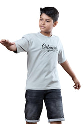 Ash Grey Graphic Half Sleeves Oversized T-Shirt
