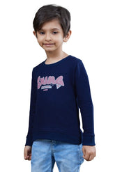 Blue Printed Boys Full Sleeves Sweatshirts