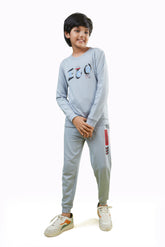 Light Grey ECO Print Boys Co-Ord Set (T-Shirt & Joggers)