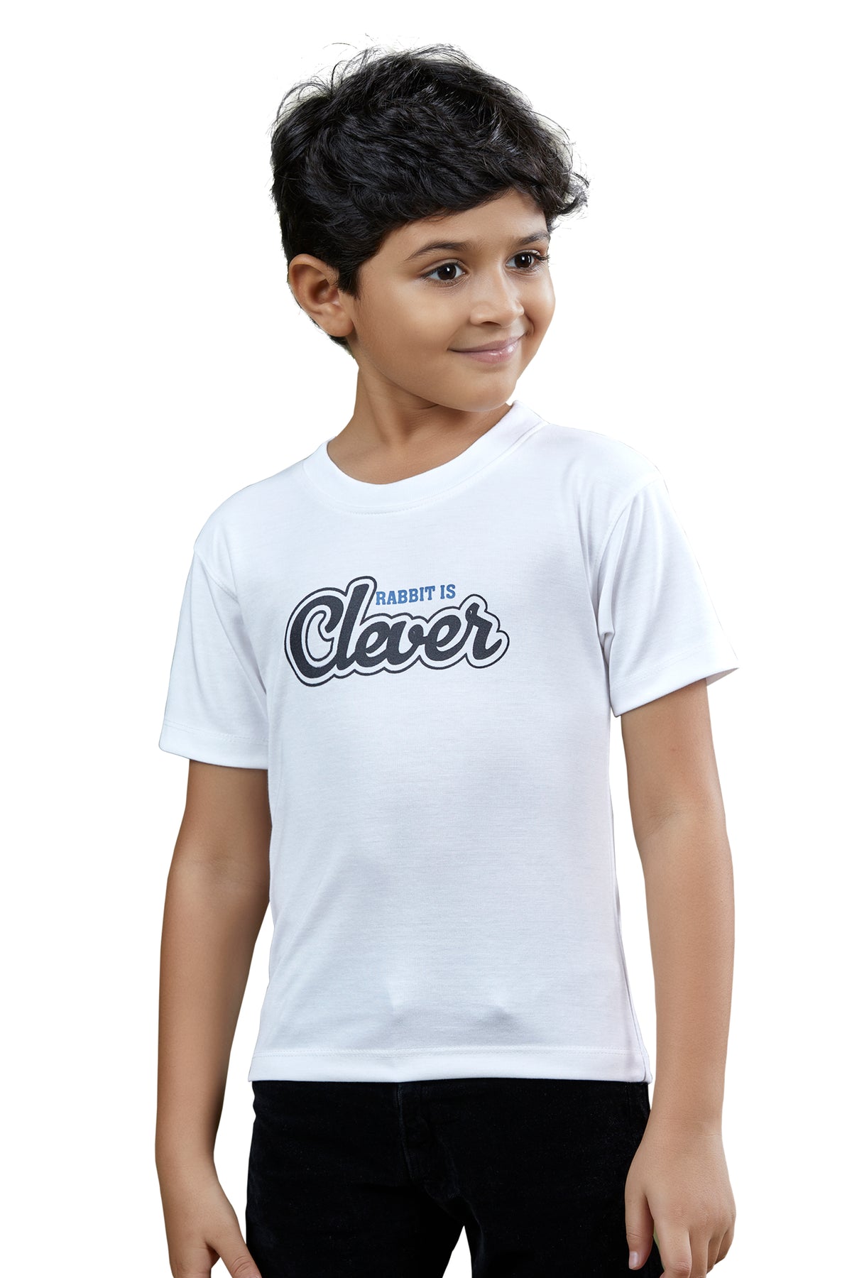 Kids Daily Wear Graphic White T-Shirt