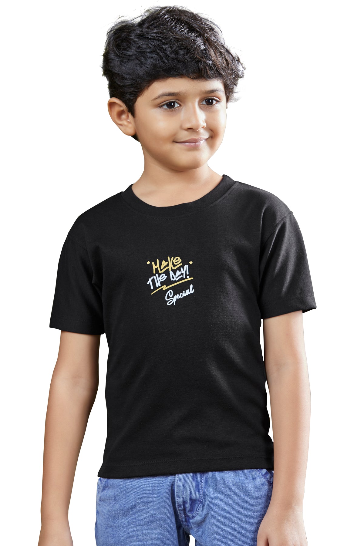 Kids Daily Wear Graphic Black T-Shirt