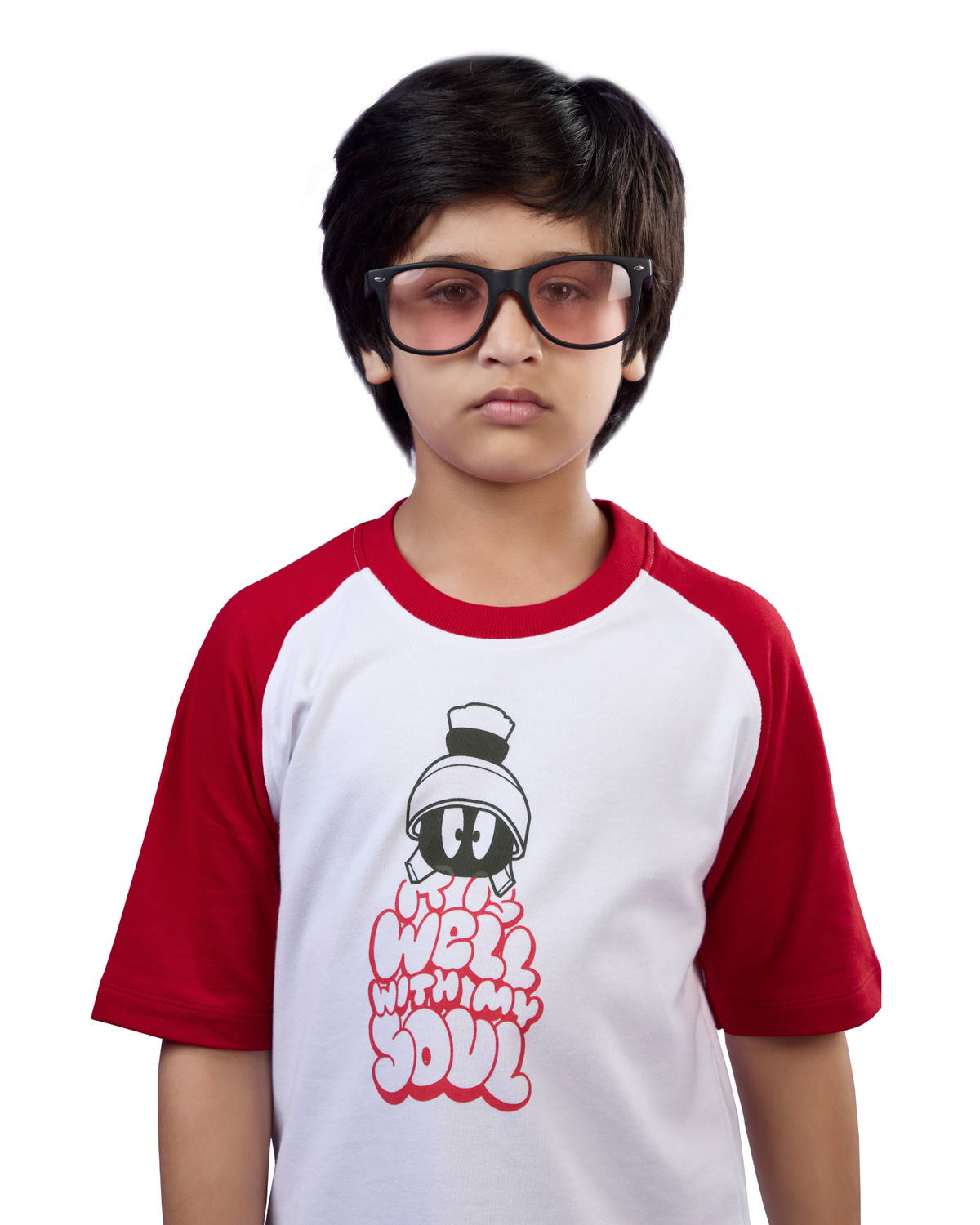 White & Red Soul Graphic Boys T-Shirt