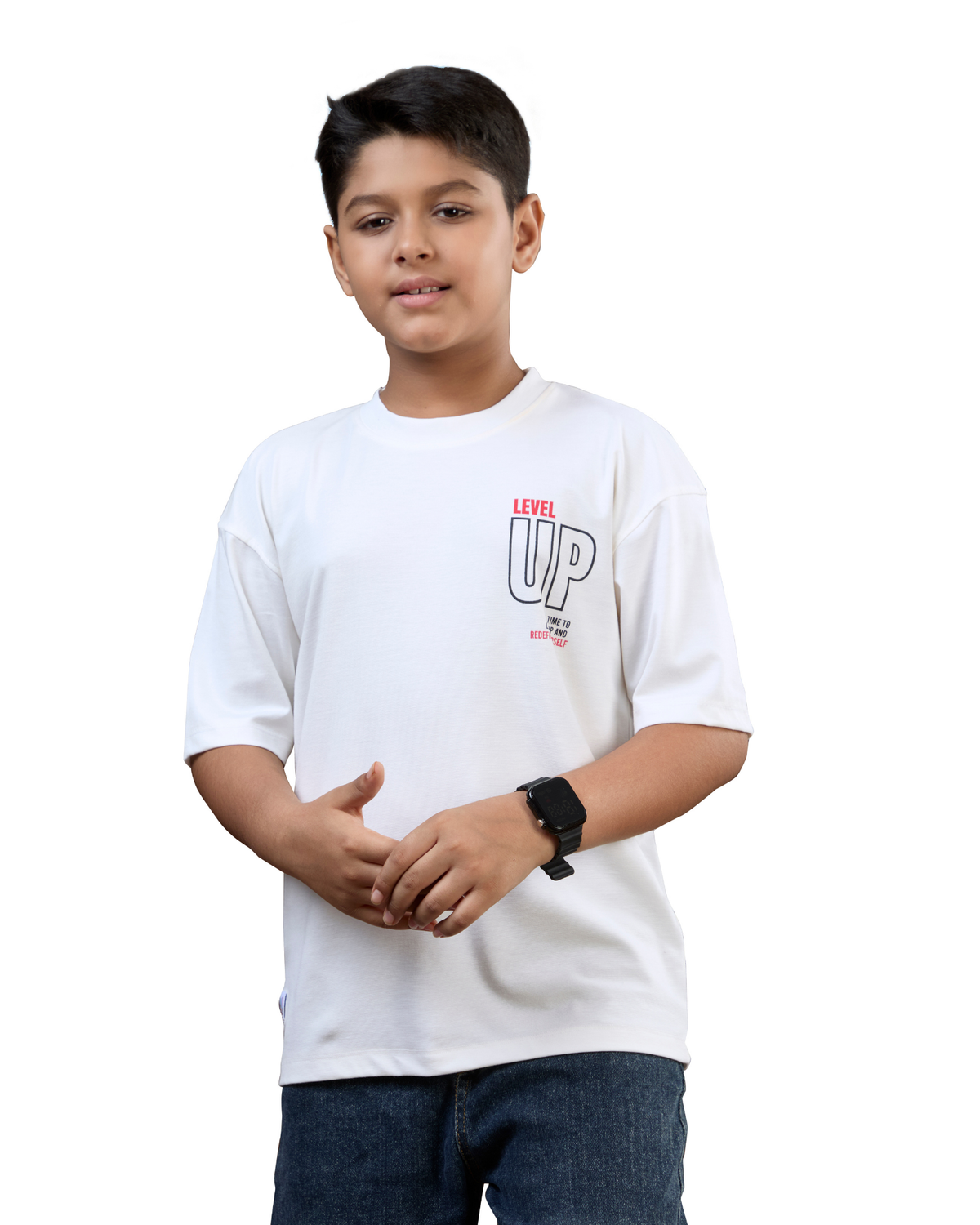 White Level Up Graphic Boys T-Shirt
