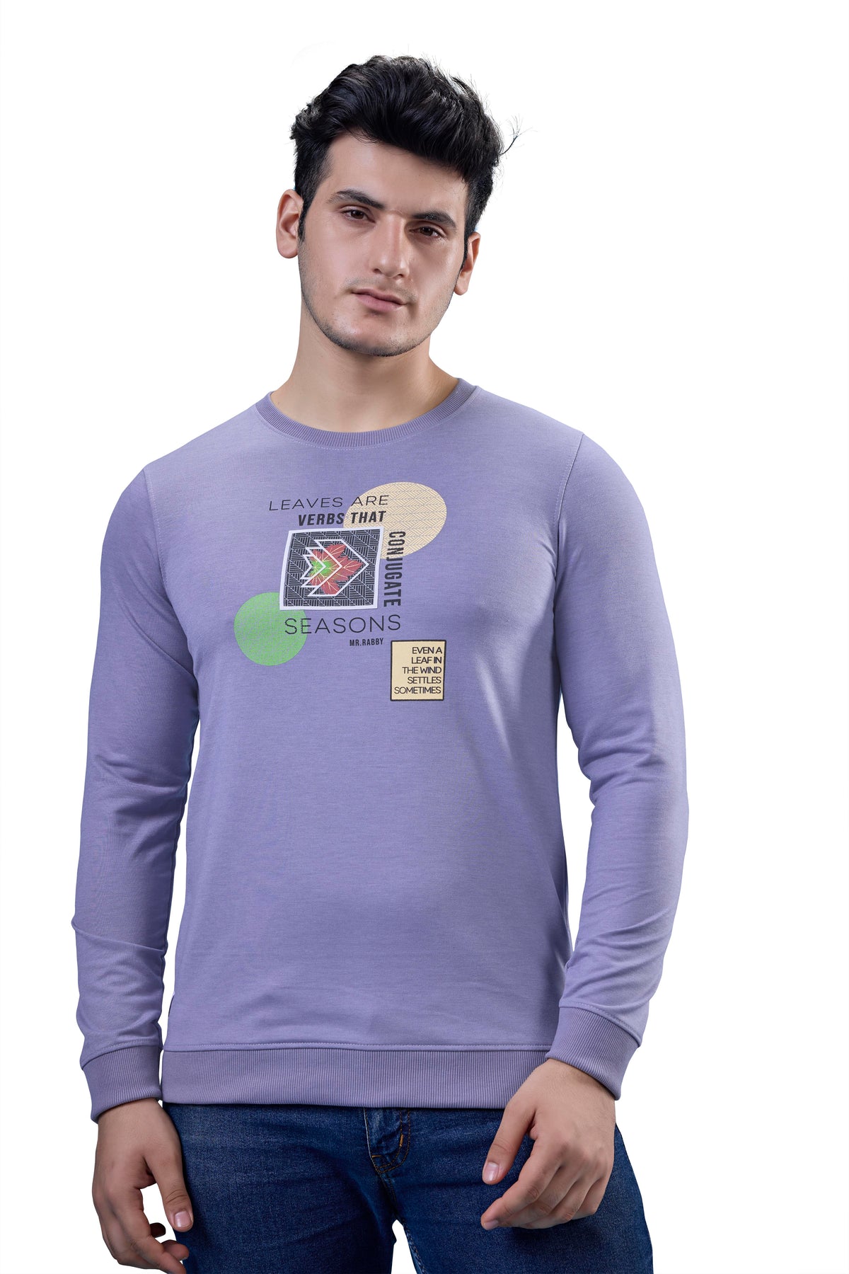 Lavender Graphic Full Sleeves T-Shirt