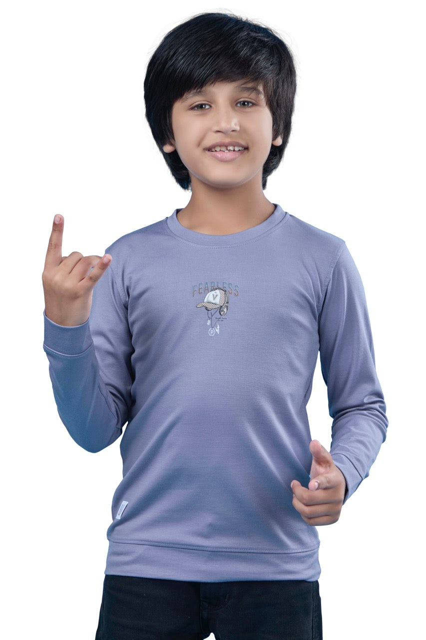 Urban Casual Full Sleeves Blue Sweatshirt