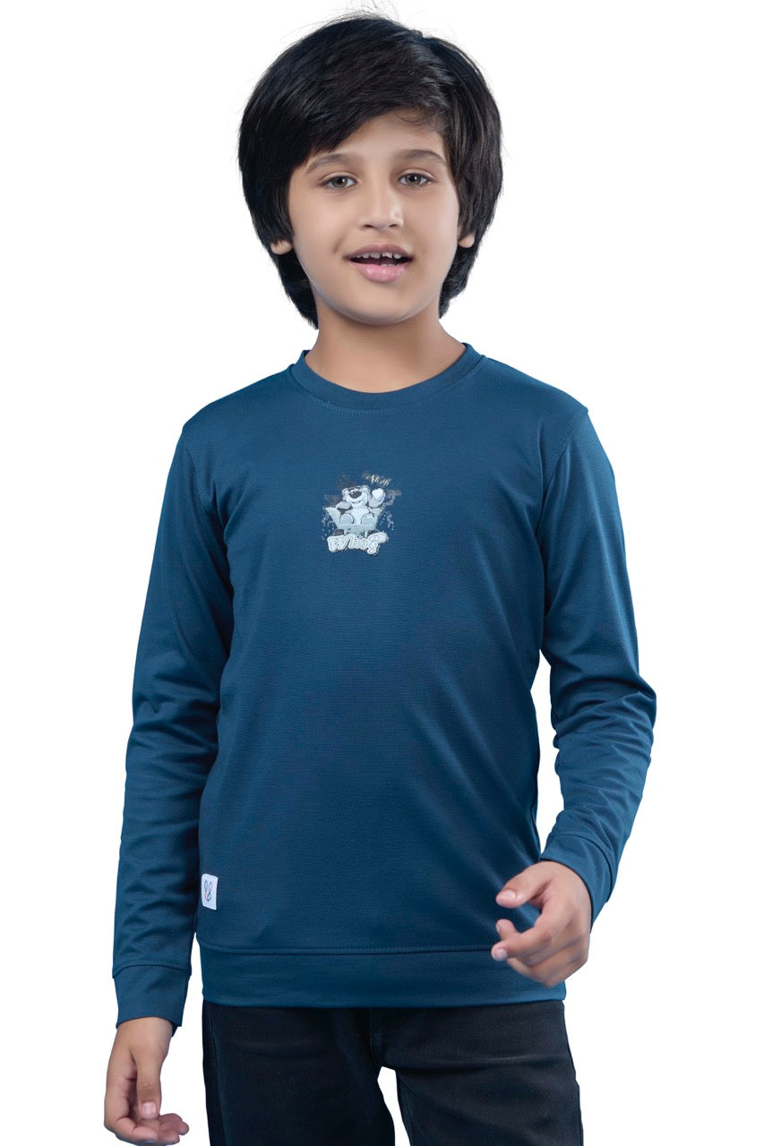 Urban Casual Full Sleeves Dark Blue Sweatshirt