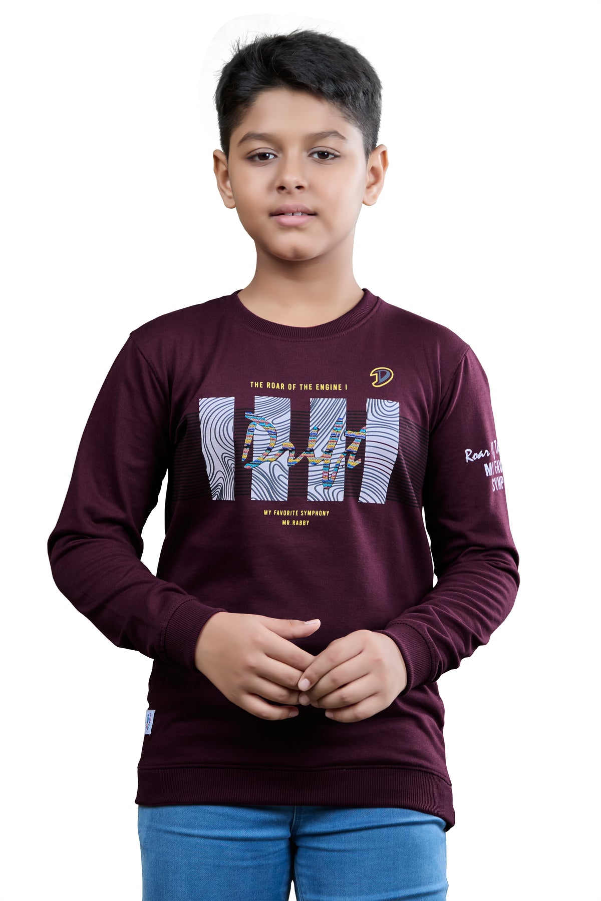 Maroon Drift Graphic Boys Sweatshirt